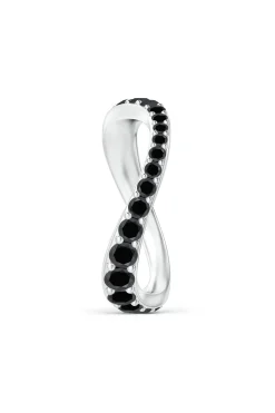Natori Rings|Shangri-La-Shangri-La Brushstroke 14K Gold And Black Diamond Full Eternity Stacking Ring