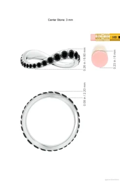 Natori Rings|Shangri-La-Shangri-La Brushstroke 14K Gold And Black Diamond Full Eternity Stacking Ring
