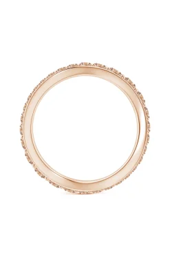 Natori Rings|Shangri-La-Shangri-La Brushstroke 14K Gold And Coffee Diamond Full Eternity Stacking Ring