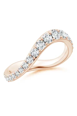 Natori Rings|Shangri-La-Shangri-La Brushstroke 14K Gold And Diamond Full Eternity Stacking Ring