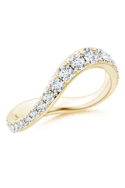 Natori Rings|Shangri-La-Shangri-La Brushstroke 14K Gold And Diamond Full Eternity Stacking Ring