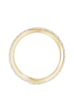Natori Rings|Shangri-La-Shangri-La Brushstroke 14K Gold And Diamond Full Eternity Stacking Ring