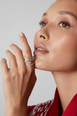Natori Rings|Shangri-La-Shangri-La Brushstroke 14K Gold And Diamond Full Eternity Stacking Ring