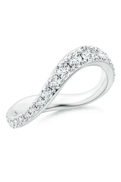 Natori Rings|Shangri-La-Shangri-La Brushstroke 14K Gold And Diamond Full Eternity Stacking Ring