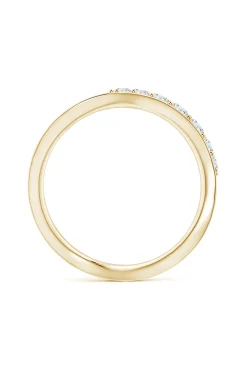 Natori Rings|Shangri-La-Shangri-La Brushstroke 14K Gold And Diamond Half Eternity Stacking Ring