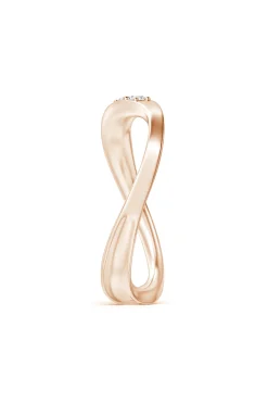 Natori Rings|Shangri-La-Shangri-La Brushstroke 14K Gold And Diamond Half Eternity Stacking Ring