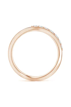 Natori Rings|Shangri-La-Shangri-La Brushstroke 14K Gold And Diamond Half Eternity Stacking Ring