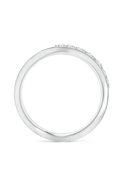Natori Rings|Shangri-La-Shangri-La Brushstroke 14K Gold And Diamond Half Eternity Stacking Ring