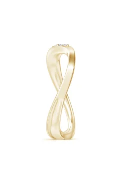 Natori Rings|Shangri-La-Shangri-La Brushstroke 14K Gold And Diamond Half Eternity Stacking Ring