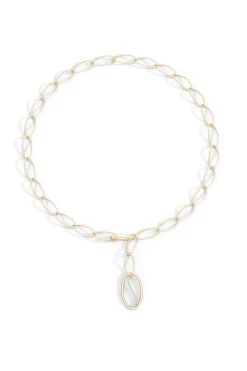 Natori Necklaces|Shangri-La-Shangri-La Elliptical Yin-Yang 14K Gold And Diamond Y Necklace