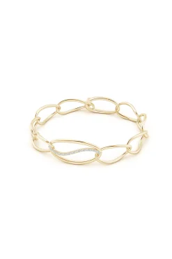 Natori Bracelets|Shangri-La-Shangri-La Elliptical Yin-Yang 14K Gold And Diamond Link Bracelet