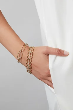 Natori Bracelets|Shangri-La-Shangri-La Elliptical Yin-Yang 14K Gold And Diamond Link Bracelet