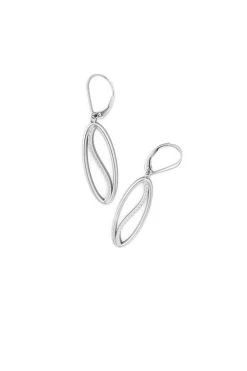 Natori Earrings|Shangri-La-Shangri-La Elliptical Yin-Yang 14K Gold And Diamond Medium Leverback Earrings