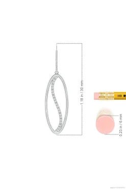 Natori Earrings|Shangri-La-Shangri-La Elliptical Yin-Yang 14K Gold And Diamond Medium Leverback Earrings