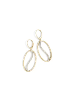 Natori Earrings|Shangri-La-Shangri-La Elliptical Yin-Yang 14K-Gold And Diamond Large Leverback Earrings
