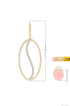Natori Earrings|Shangri-La-Shangri-La Elliptical Yin-Yang 14K-Gold And Diamond Large Leverback Earrings