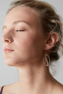 Natori Earrings|Shangri-La-Shangri-La Elliptical Yin-Yang 14K-Gold And Diamond Large Leverback Earrings