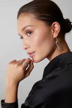 Natori Earrings|Shangri-La-Shangri-La Elliptical Yin-Yang 14K-Gold And Diamond Large Leverback Earrings