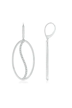Natori Earrings|Shangri-La-Shangri-La Elliptical Yin-Yang 14K-Gold And Diamond Large Leverback Earrings
