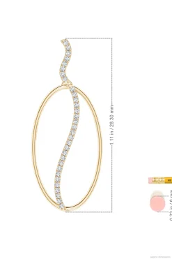Natori Earrings|Shangri-La-Shangri-La Elliptical Yin-Yang 14K Gold And Diamond Dangle Earrings