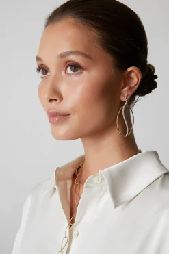 Natori Earrings|Shangri-La-Shangri-La Elliptical Yin-Yang 14K Gold And Diamond Dangle Earrings