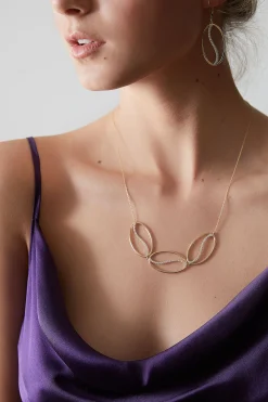Natori Necklaces|Shangri-La-Shangri-La Elliptical Yin-Yang 14K Gold And Diamond Trio Necklace