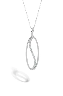 Natori Necklaces|Shangri-La-Shangri-La Elliptical Yin-Yang 14K Gold And Diamond Pendant Necklace