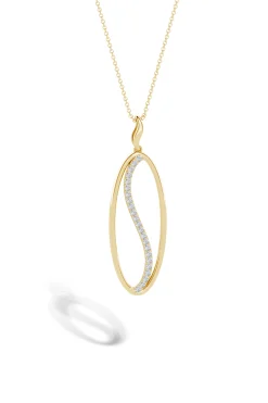 Natori Necklaces|Shangri-La-Shangri-La Elliptical Yin-Yang 14K Gold And Diamond Pendant Necklace