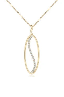 Natori Necklaces|Shangri-La-Shangri-La Elliptical Yin-Yang 14K Gold And Diamond Pendant Necklace