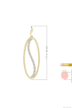 Natori Necklaces|Shangri-La-Shangri-La Elliptical Yin-Yang 14K Gold And Diamond Pendant Necklace