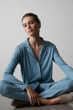 Natori Pajama Sets-Shangri-La TENCEL™ Long Sleeve Notch PJ