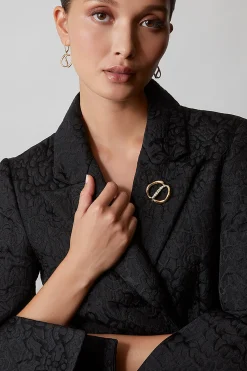 Natori Brooches|Shangri-La-Shangri-La Yin-Yang 14K Gold And Diamond Brooch