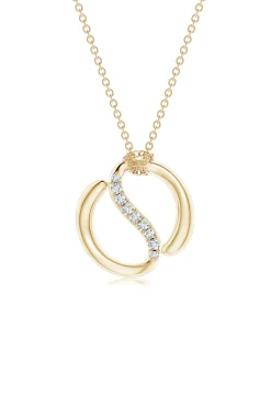 Natori Necklaces|Shangri-La-Shangri-La Yin-Yang 14K Gold And Diamond Knot Chain Pendant Necklace