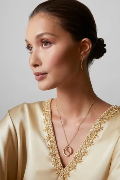 Natori Necklaces|Shangri-La-Shangri-La Yin-Yang 14K Gold And Diamond Knot Chain Pendant Necklace