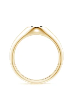 Natori Rings|Shangri-La-Shangri-La Yin-Yang 14K Gold With Black & White Diamond Signet Ring