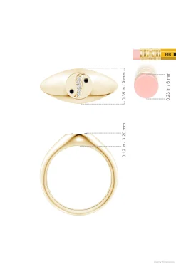 Natori Rings|Shangri-La-Shangri-La Yin-Yang 14K Gold With Black & White Diamond Signet Ring