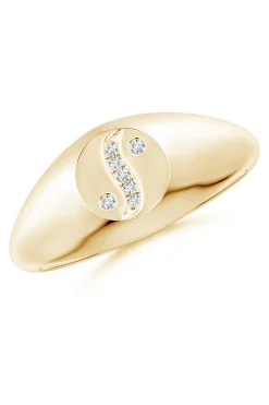 Natori Rings|Shangri-La-Shangri-La Yin-Yang 14K Gold And Diamond Signet Ring