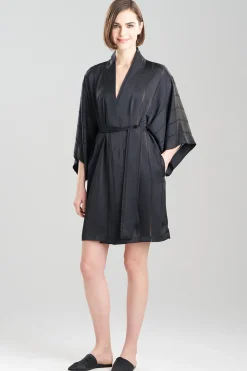 Natori Robes & Kimonos-Sheer Stripe Jacquard Wrap