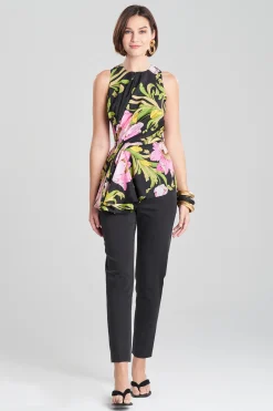 Natori Tops, Shirts & Tunics-Shinjo Obi Silk Side Drape Top
