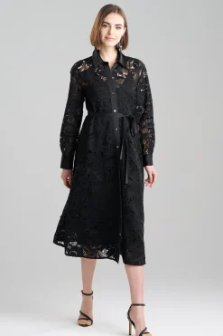 Natori Dresses-Shinrin Lace Trapeze Shirtdress
