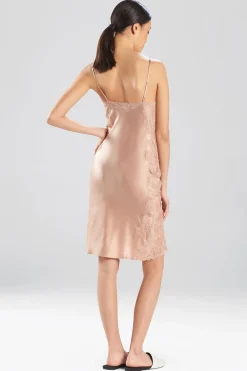 Natori Chemises-Sleek Silk Lace Chemise