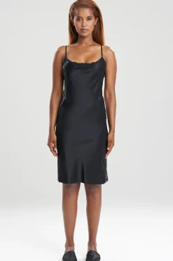 Natori Chemises-Sleek Silk Lace Chemise