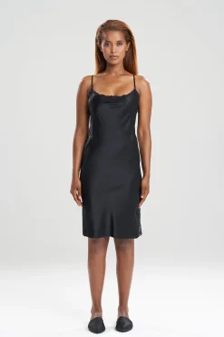 Natori Chemises-Sleek Silk Lace Chemise