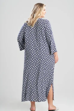 Natori Caftans|Plus Sizes-Soho Geo-Printed Challis Caftan