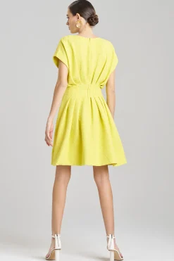 Natori Dresses|Plus Sizes-Stretch Texture Jacquard Pleated Dress