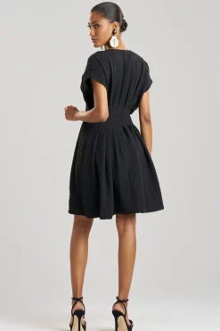 Natori Dresses|Plus Sizes-Stretch Texture Jacquard Pleated Dress