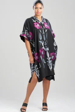 Natori Dresses|Caftan Dresses-Suzani Jacquard Oversized Caftan Dress