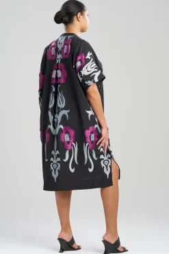 Natori Dresses|Caftan Dresses-Suzani Jacquard Oversized Caftan Dress