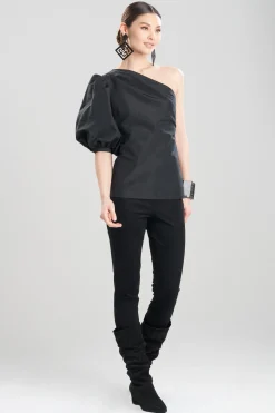 Natori Tops, Shirts & Tunics-Taffeta One Shoulder Balloon Sleeve Top