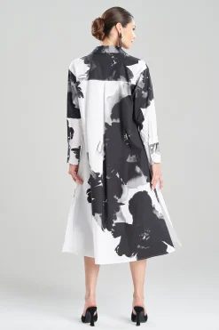 Natori Dresses-Taichou Cotton Poplin Oversized Half Placket Shirtdress
